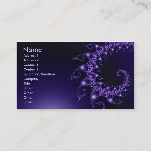 Customizable Sparkle 3 Abstract Fractal Fine Art Business Card