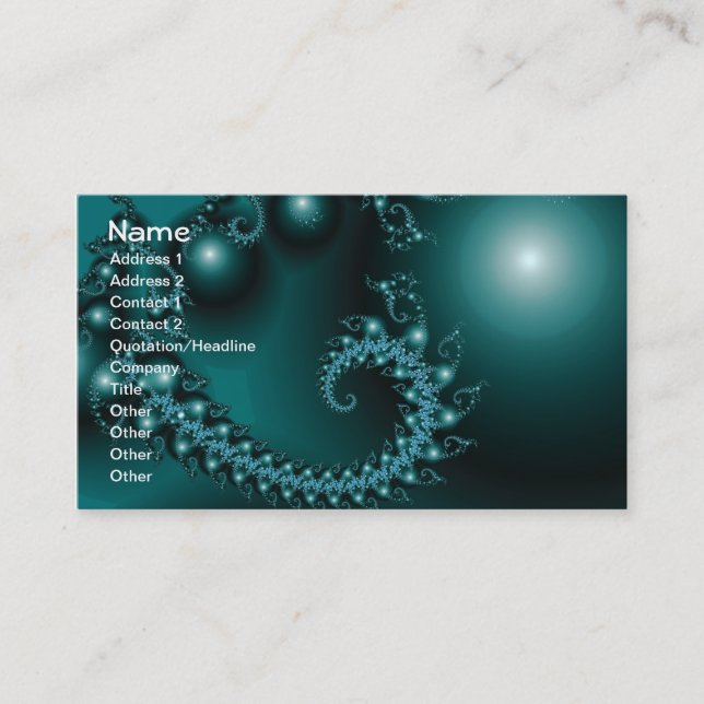 Sparkle 3 Abstract Fractal Fine Art Business Card (Front)
