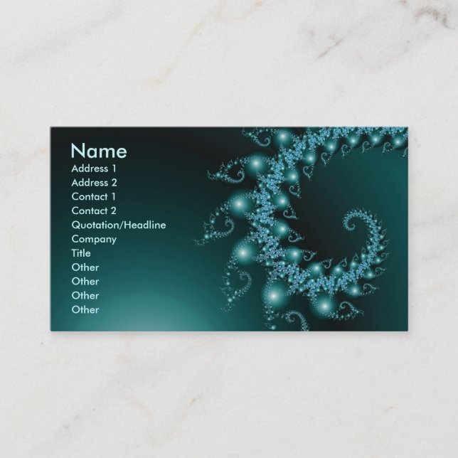 Sparkle 3 Abstract Fractal Fine Art Business Card (Front)