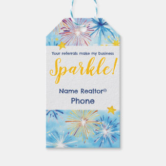 SPARKLE, 4th of July Realtor Pop-by, glass cleaner Gift Tags