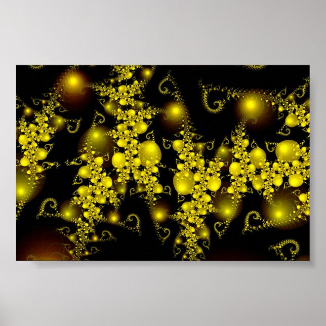 Sparkle 5 Beautiful Gold Abstract Pattern Poster (Front)