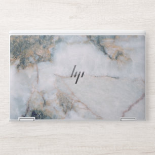 Sparkle agate white marble Turquoise HP Laptop Skin