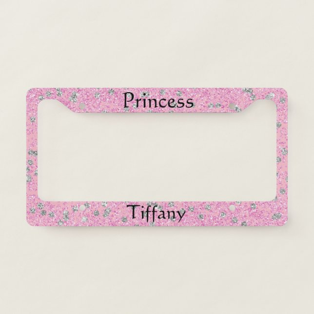 Sparkle and Bling Princess License Plate Frame (Front)