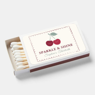 Sparkle and Shine Cherry Motif Birthday Matchboxes