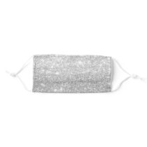 Sparkle and Shine | Chic Silver Glitter Glitzy Adult Cloth Face Mask