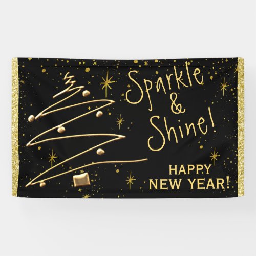 Sparkle and Shine Happy New Year Hanging Banner