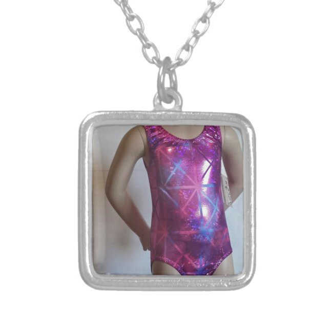 Sparkle and Shine Leotard Lover Silver Plated Necklace (Front)