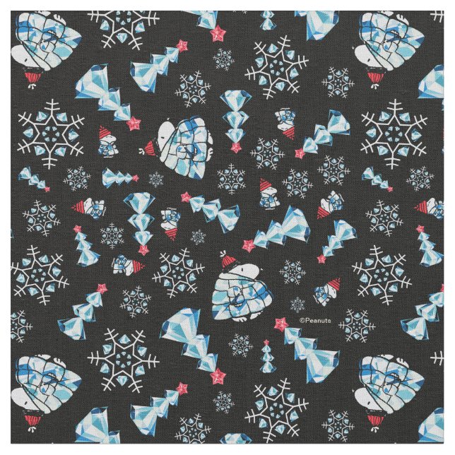 Sparkle and Shine! Snoopy Gemstone Winter Holiday Fabric (Close Up)