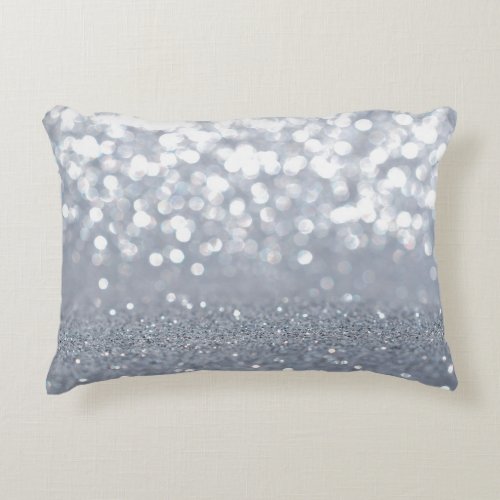 Sparkle and shiny of silver glitter abstract accent pillow