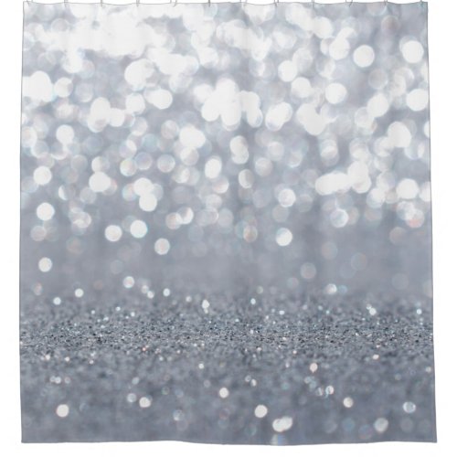 Sparkle and shiny of silver glitter abstract shower curtain