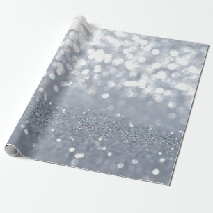 Sparkle and shiny of silver glitter abstract wrapping paper