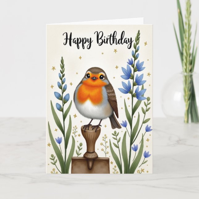 Sparkle Bird Birthday Card (Front)