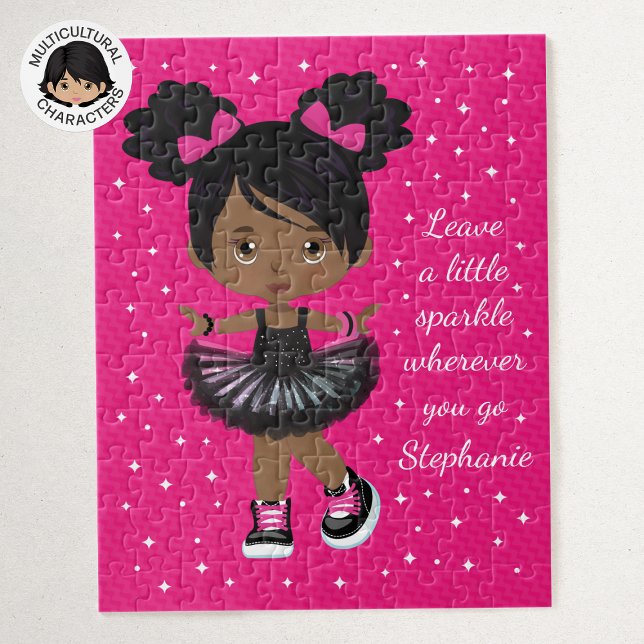 Sparkle Black Girl Personalized Jigsaw Puzzle (Creator Uploaded)