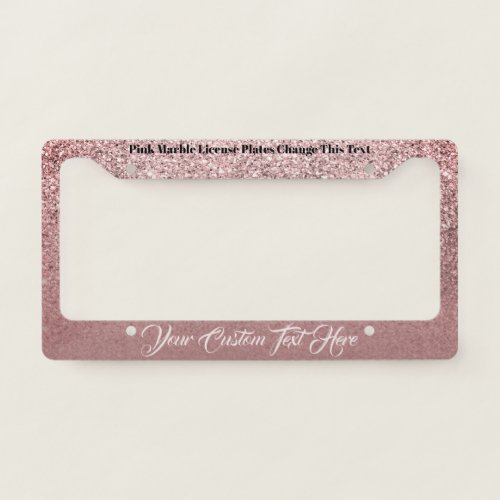Sparkle Bling blush pink License Plate Frame