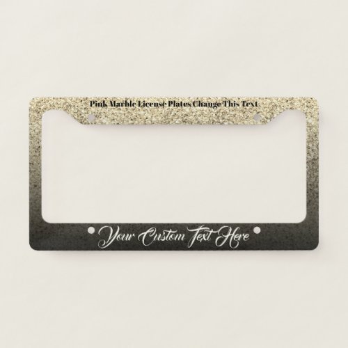 Sparkle Bling gold black License Plate Frame