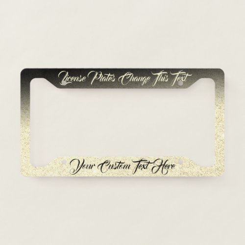 Sparkle Bling Gold Luxury girly License Plate Frame