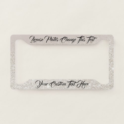 Sparkle Bling Gold Print Luxury car License Plate Frame