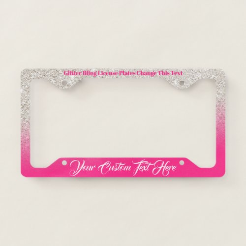 Sparkle Bling Lady Pink License Plate Frame