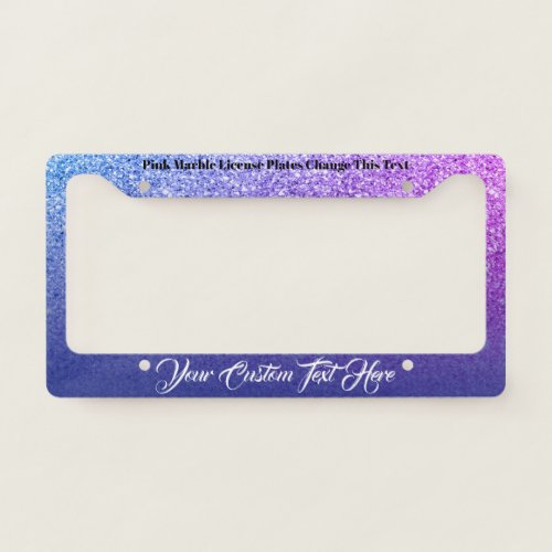 Sparkle Bling navy purple lux car License Plate Frame