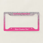 Sparkle Bling Pink Queen Luminous License Plate Frame Sparkle Bling Pink Queen Luminous License Plate Frame