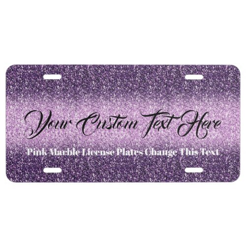 Sparkle Bling Purple Beads Lady Car License Plate