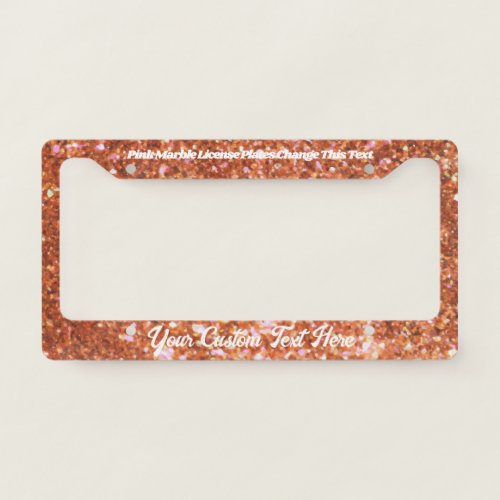 Sparkle Bling Queen Orange License Plate Frame
