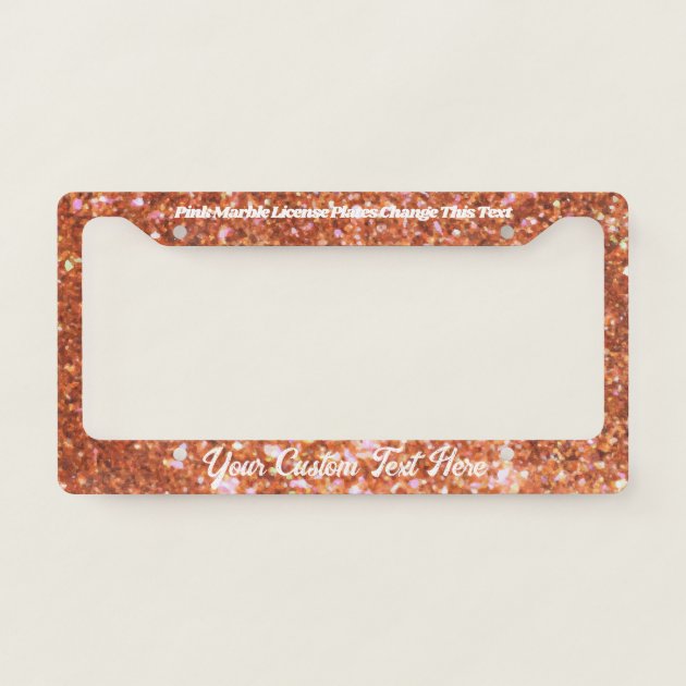 Sparkle Bling Queen Orange License Plate Frame
