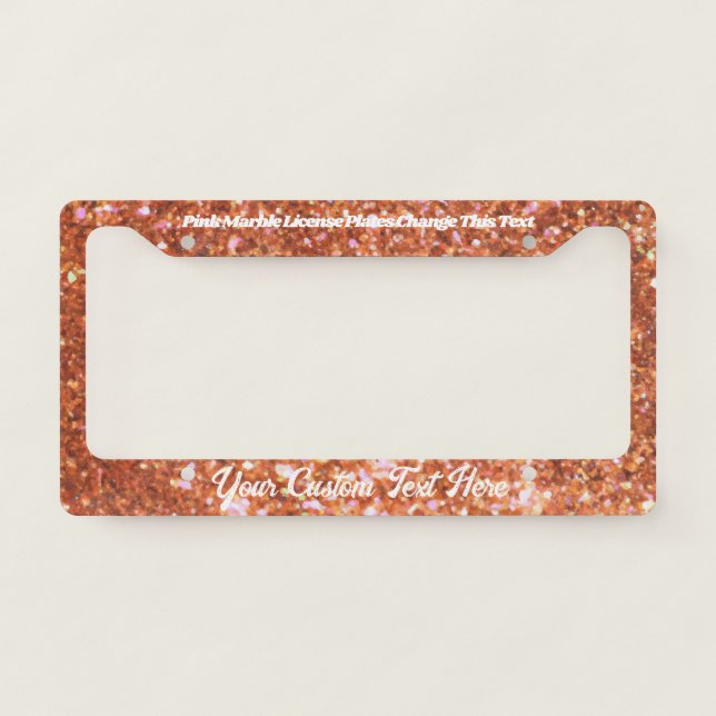 Sparkle Bling Queen Orange License Plate Frame (Front)