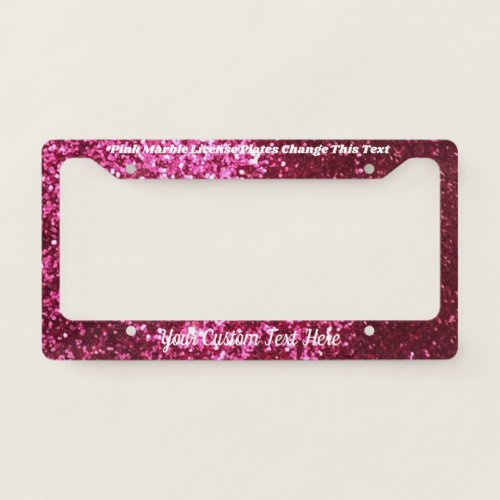 Sparkle Bling Queen Pink License Plate Frame