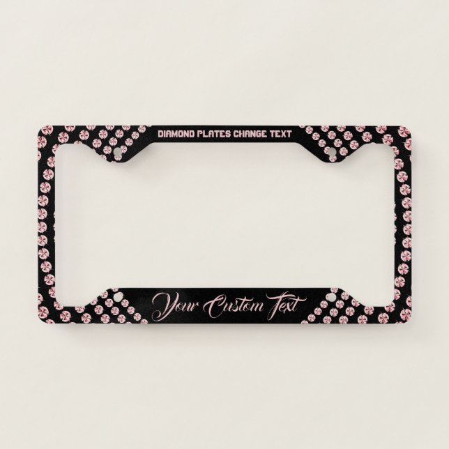 Sparkle Bling Rose Gold Jewelry Diamond Boss License Plate Frame (Front)