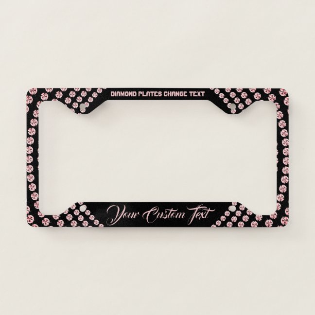 Sparkle Bling Rose Gold Jewelry Diamond Boss License Plate Frame