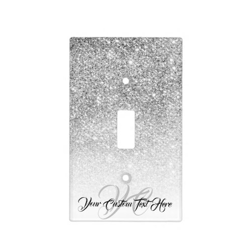 Sparkle Bling Silver Glam Glitz Light Switch Cover