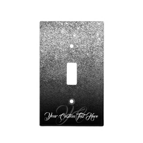 Sparkle Bling Silver Glam Glitz Luminous Light Switch Cover