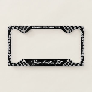 Sparkle Bling Silver Jewelry Diamond Boss License Plate Frame