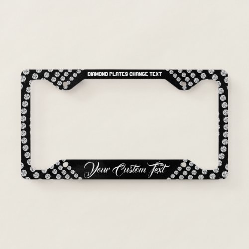 Sparkle Bling Silver Jewelry Diamond Boss License Plate Frame