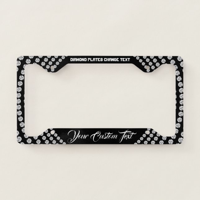 Sparkle Bling Silver Jewelry Diamond Boss License Plate Frame (Front)