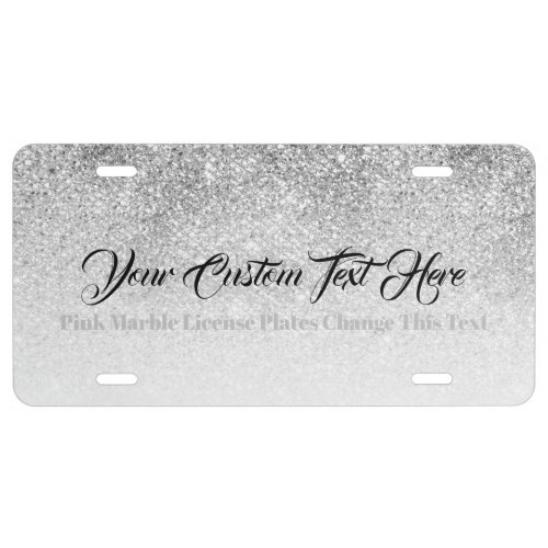 Sparkle Bling Silver Lady Car License Plate