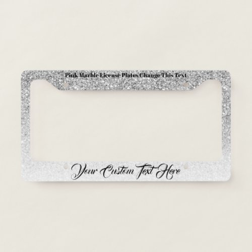 Sparkle Bling Silver License Plate Frame
