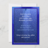 Sparkle Blue 13th Birthday Party Invitations (Back)