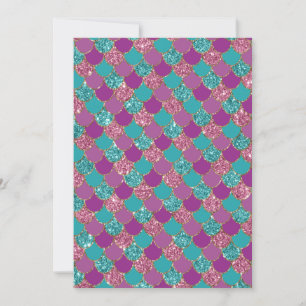 Sparkle Blue Purple Mermaid Tail Fish Scale Bright Invitation