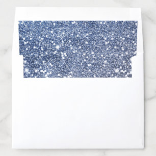 Sparkle blue silver faux glitter Wedding Envelope Liner