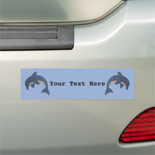 Sparkle Blue White Jumping Dolphins on Blue Car Magnet