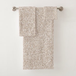 Sparkle Blush Cream Glitz Glitter Bath Towel Set