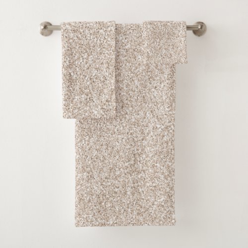 Sparkle Blush Cream Glitz Glitter     Bath Towel Set