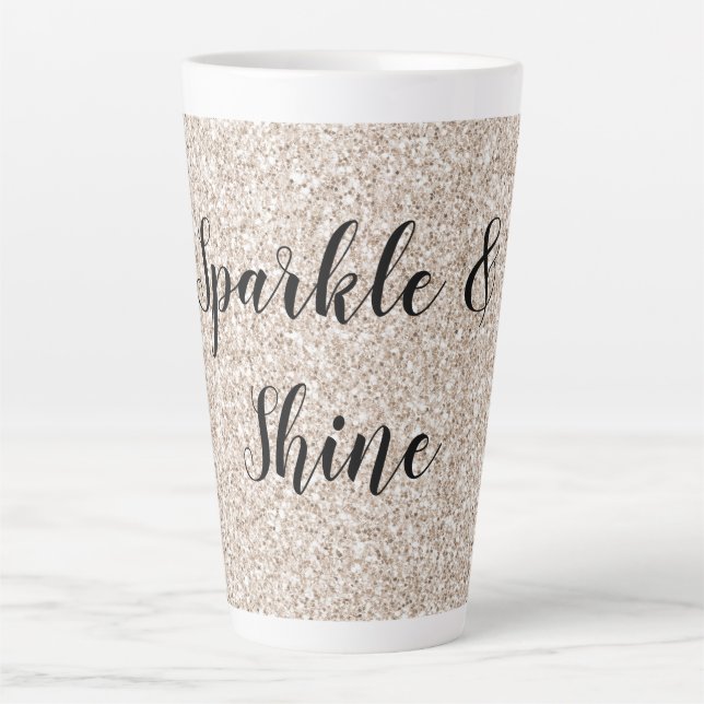 Sparkle Blush Cream Glitz Glitter         Latte Mug (Front)