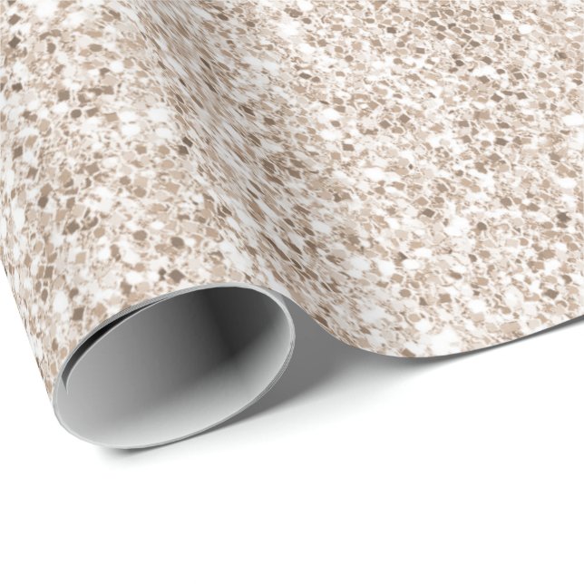 Sparkle Blush Cream Glitz Glitter Wrapping Paper (Roll Corner)