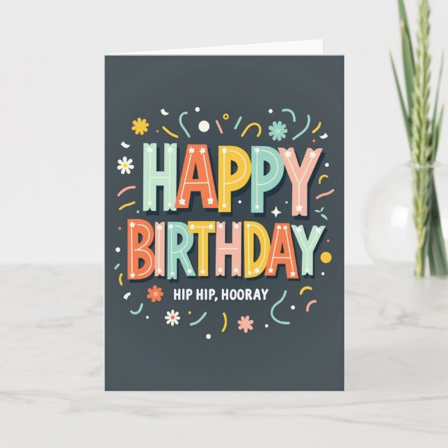 Sparkle Burst Birthday Card (Front)