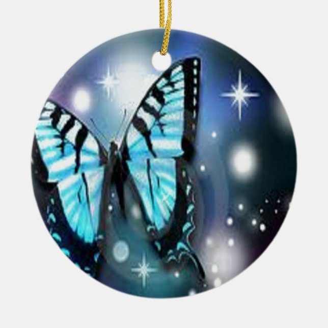 sparkle-butterfly ceramic ornament (Front)