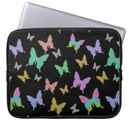 Sparkle Butterfly Pattern Cute Girly Pretty Cool Laptop Sleeve
