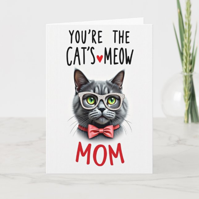 Sparkle Cat Mom Card (Front)